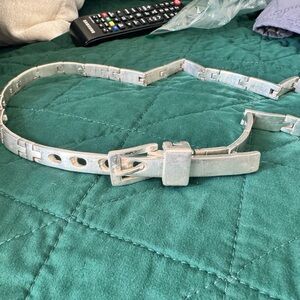 Heavy Mexican Silver Chain Link Belt with Buckle